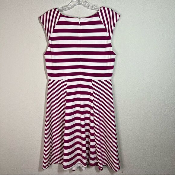 New York & Company Pink Striped Sleeveless Stretch A-Line Dress Women's Medium - Picture 4 of 7